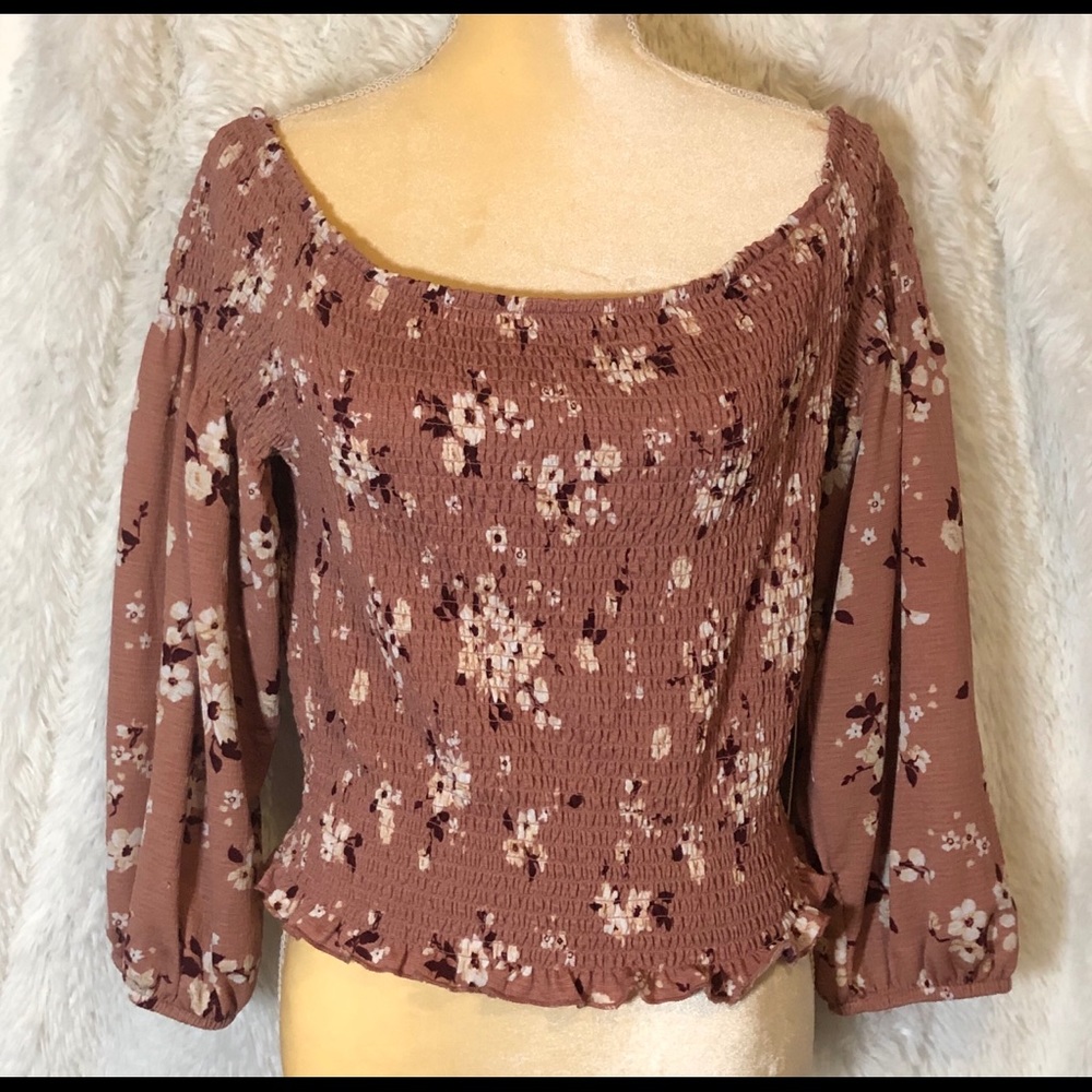 205 Collins NWT Dusty Rose Flowered Top Size XL